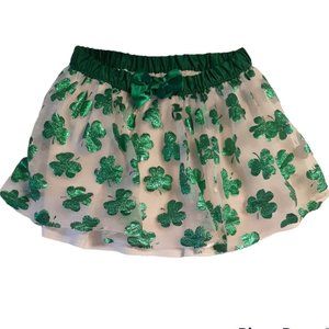 3T St Patrick's Day Skirt Celebrate Tutu Shamrock Clover Green Irish